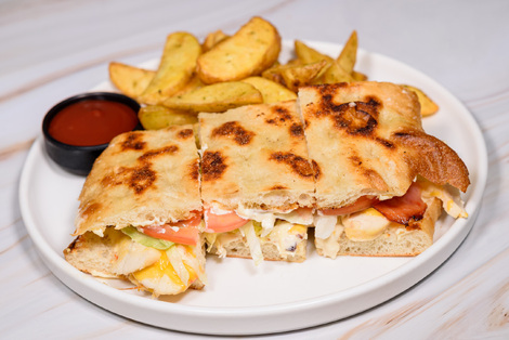 Focaccia club sandwich